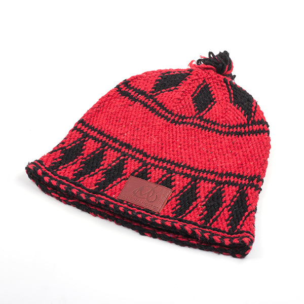 Original Mocros Long Beanie Diamond Red Black